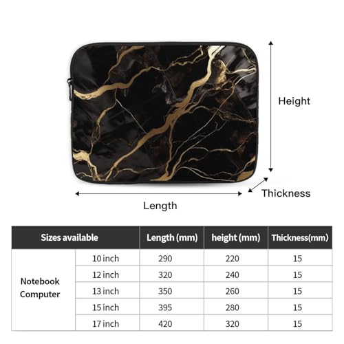 Funda para laptop 15 pulgadas negro mármol oro miniatura 2
