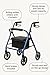 Caring 4-Wheel Rollator Walker for Seniors – Blue Rolling Walker with Seat, Hand Brakes & Storage – Heavy Duty Frame Supports 350 lbs – Foldable Mobility Aid