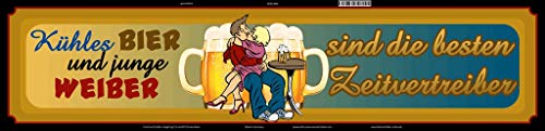 Deko 7 - Placa Decorativa (46 x 10 cm), diseño de Cerveza fría y Chico