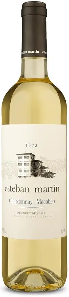 Bodegas Esteban Martin Vinho Branco Esteban Martín D.O.P. Cariñena Chardonnay Macabeo Blanco 750 Ml Chardonnay