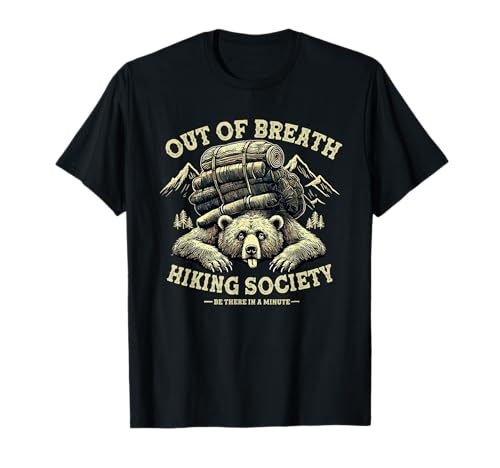 Out of Breath Hiking Society Funny Mountain Outdoor Hikers T-Shirt