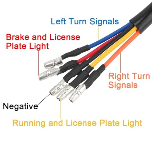 Feu arrière universel 12V avec support plaque et double clignotant moto - 4