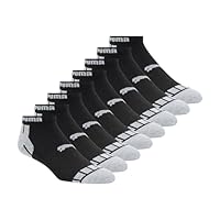 PUMA Men's 8 Pack Low Cut Socks, Black Combo, 10-13