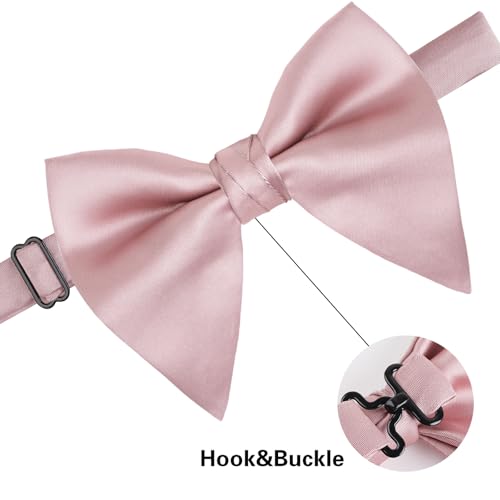 Image of Alizeal Velvet Pre-tied Adjustable Bow Tie for Men Oversize Formal Solid Tuxedo Bowtie