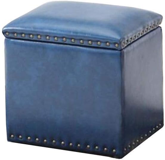 Repose-pieds ottoman carré en similicuir pour rangement de maison