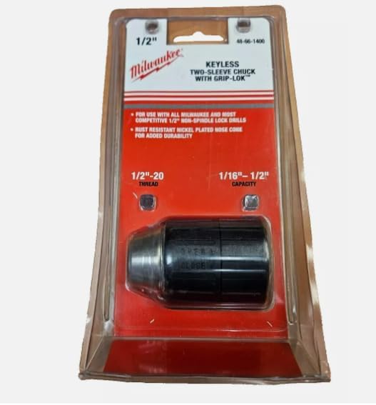 Milwaukee 48-66-1400 Griploc 1/2-Inch Keyless Chuck for 1/2-Inch 20 Thread Spindle on Hammer Drills