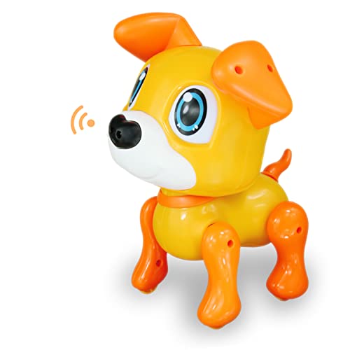 Flash Deals - 50% OFF YEEZEE Robot Puppy Simulation Dog Toys, Little Interactive Puppy Dogs Music Lights Puzzle Modes Robot Preschool Birthday Christmas DIY Gifts for Toddlers Kids Boys and Girls Age 3+ (Goldenretriever)