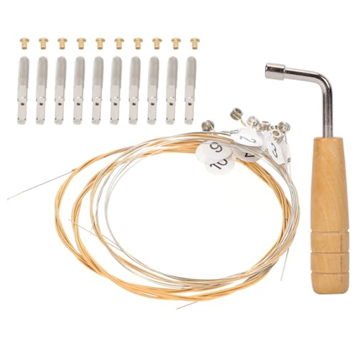 ibasenice 1set Lyre Strings Tuning Wrench and Replacement Nails Professional Lyre Accessories for Tuning and String Replacement for Classical Musicians and Learners
