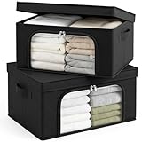 ZUNOVI Cajas Almacenaje para ropa, Negro)