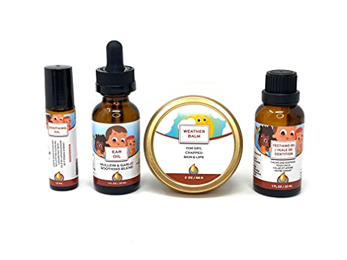 Image of Punkin Butt Teething Comfort Pack - Teething Oil, Ear Oil, Mandarin Soothing Oil, and Weather Balm