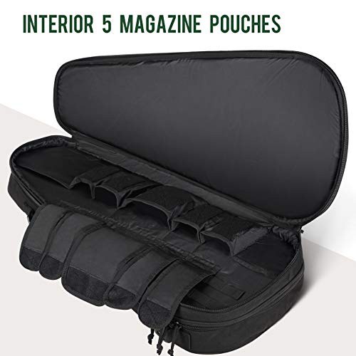 HUNTSEN Tactical Rifle Bag Backpack 30\" Padded Firearm Case Soft Gun Case for Hunting Shooting Range