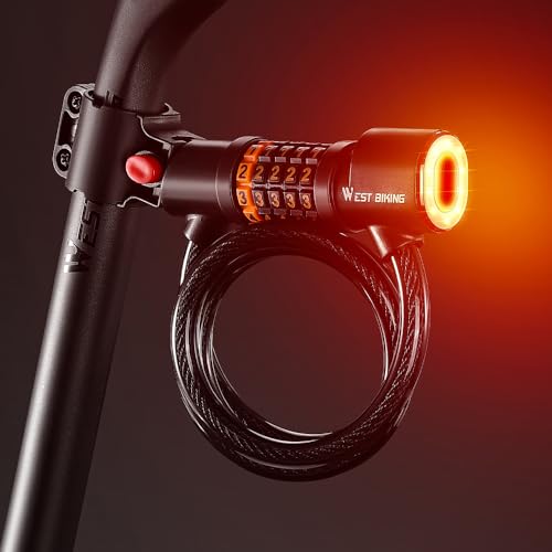 Candado de Bicicleta con Combinación 5 Dígitos y Luz Trasera miniatura 2