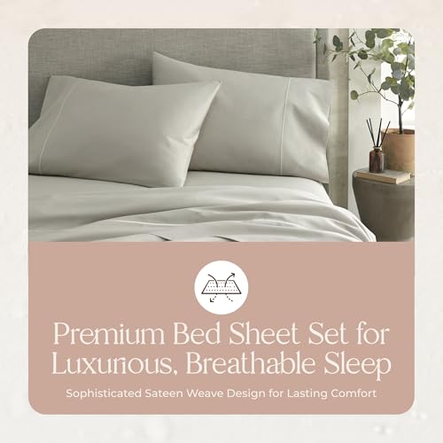 Image of Whisper Organics 100% Organic Cotton Bed Sheets with Deep Pocket 4 Pc. Set