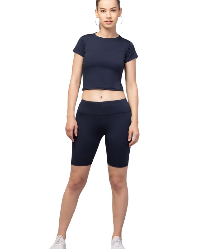 Aim GlobalLatest Solid Womens Sports Printed Trunk//Printed Yoga/Gym Shorts/Cycling Shorts for WoWomens 's & Girls-Navy-image-41
