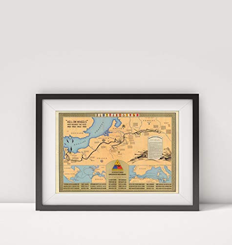 1945 Map of |Hell on Wheels : war Against The Axis, 1942-1943-1944-1945|Title: Hell on Wheels : wa