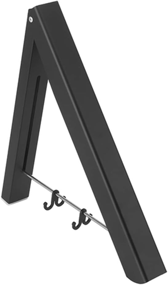 Portable Folding Clothes Hanger Hotel Wall-Mounted Bathroom Drying Rack Household Retractable Rail(Black)