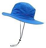 Connectyle Unisex Men's Outdoor Sun Hat Summer Wide Brim Bucket Hats Boonie Fishing Hunting Hiking Hat Blue