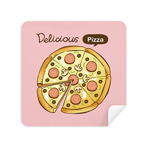 ソーセージマッシュルームピザイタリア食品メガネクリーニングクロス電話スクリーンクリーナースエード生地2個