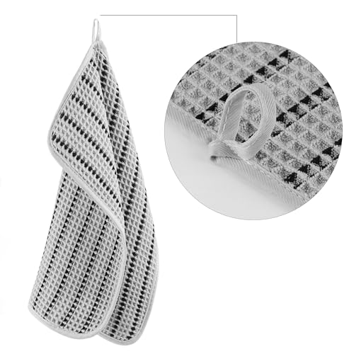Image of POLYTE 430 GSM Microfiber Lint Free Washcloth Face Towel, 13 x 13 in, 4 Pack (Waffle Weave)