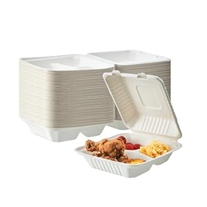 Jialuxing JLX-883-3C Bagasse Klappbare Menüboxen 75 Stück