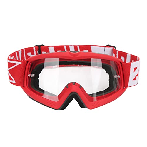 Jadeshay Gafas de Motocicleta Ajustables a Prueba de arañazos Motocross Gafas de Bicicleta de montaña para niños Adolescentes Ciclismo al Aire Libre Escalada Aventura(Rojo)