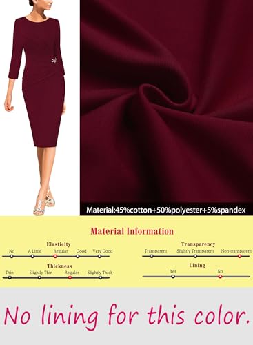 Image of VFSHOW Womens Elegant Ruched Slim Work Office Business Casual Bodycon Dress
