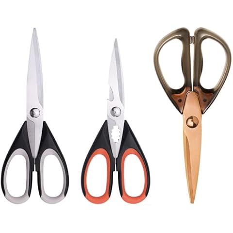Kitchen Shears Scissor & Cooking Scissors - Sharp Blades, Professional Stainless Steel Scissors for Food Meat Poultry Vegetable - Dishwasher Safe - All-Purpose Chef's Tool Cover