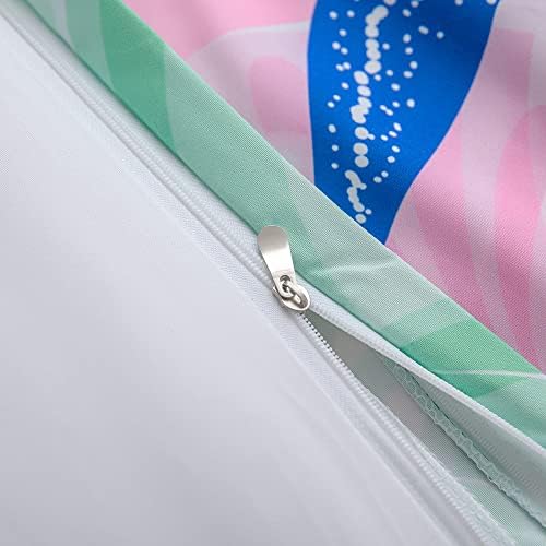 qjmiaofang Mermaid Bedding Set Twin Size for Girls Mermaid Scale Duvet Cover Kids Bedding Sets with 1 Duvet Cover and 2 Pillowcases Rainbow Mermaid Comforter Cover Fish Scale Bedding Set Mermaid Decor 6