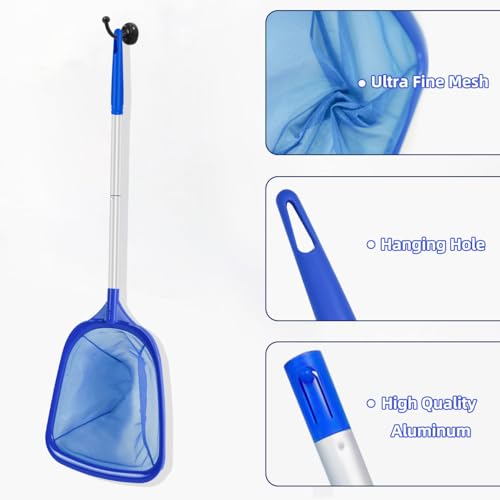 Image of Hot Tub Skimmer Net with Ultra Fine Mesh, Handheld Spa Pool Net for Fine Debris & Leaves, Lightweight Safe-Edge Cleaner for Hot Tubs, Small Pools & Spas
