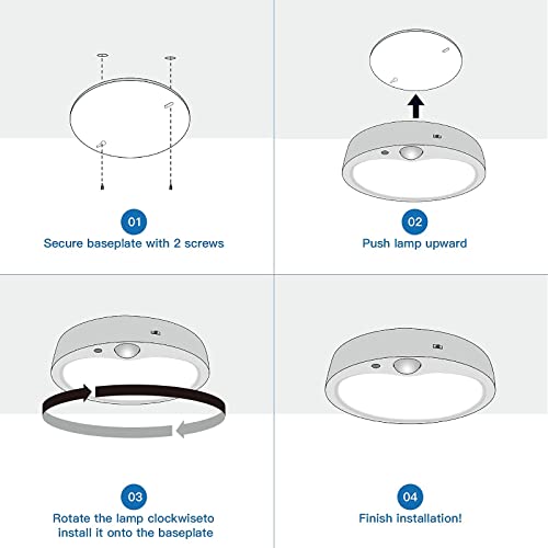Ocioc Motion Sensor Ceiling Light Cordless Battery Operated 300 Lumen Durable 6.67 Inch Ultrathin Easy To Install For Closet Garage Porch Pantry Rv thumb #5