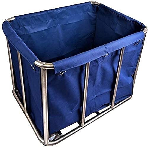 MERTNK Ruchome Wózki Do Prania Koszyk Pralnia Ze Stali Nierdzewnej Hamper Sorter Wózek Z Torbą I Koła Wózek Do Przechowywania Do Szpitala Do Pokoju/Blue