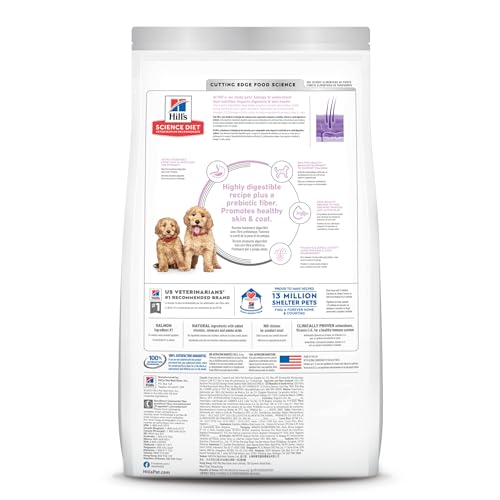 Hill's Science Diet Sensitive Stomach & Skin, Puppy, Stomach & Skin Sensitivity Support, Dry Dog Food, Salmon & Brown Rice, 4 lb Bag - Image 3
