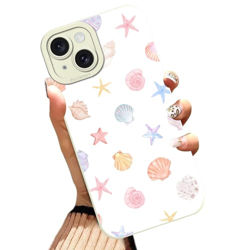 Coque plage d'été pour iPhone 15 6,1 pouces motif coquillages marins