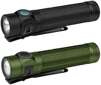 OLIGHT Baton4 Pro EDC Flashlight Rechargeable, 1600 Lumens Small Pocket LED Flash Light with Dual Charging and Tail Switch for Everyday Use, Camping, Outdoor and Emergency Black with OD Green