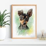 Dotride Custom Pet Portrait from photo, Watercolor Dog Portrait,Personalized Pet painting,Sustainable Paper/Frame/Canvas Print,Personalized Gifts for Women/Men Birthday,Made in USA