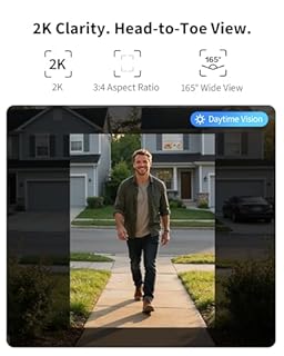 Aqara Doorbell Camera G400 with Chime, Wired/PoE, HomeKit Secure Video, 2K HD Head-to-toe View, 2-Way Audio, 2.4/5GHz Wi-Fi 6, Supports Alexa/Google/SmartThings, Local Detection & 24/7 Recording, IP65