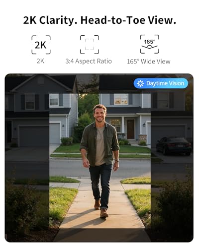 Aqara Wideodomofon G400 z Gongiem, Przewodowy/PoE, HomeKit Secure Video, Widok od stóp do głów w jakości 2K, Wi-Fi 6 2,4/5 GHz, Obsługa Alexa/Google/SmartThings, Lokalne wykrywanie i nagrywanie 24/7