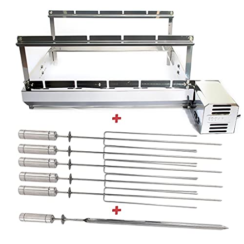 Churrasqueira Giratória Inox 5 Espetos Motor Direito - Longo