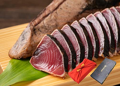 土佐久礼 日戻り 完全藁焼き 鰹のたたき 高知県産 3人前(1〜2節) ギフト 誕生日 (風呂敷ギフト(朱色/山吹))