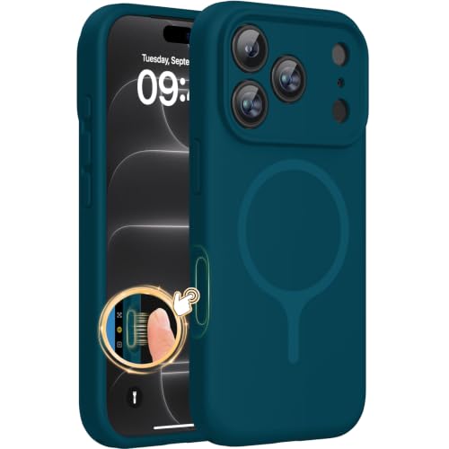 Miracase Magnetic for iPhone 18 Pro Case, Silicone, Teal