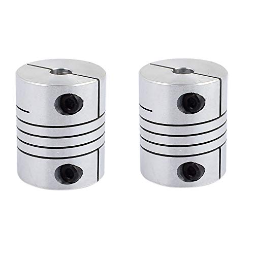 Xnrtop 6mm to 12mm Shaft Coupling 30mm Length 25mm Diameter Stepper Motor Coupler Aluminum Alloy Joint Connector for 3D Printer CNC Machine DIY Encoder 2pcs