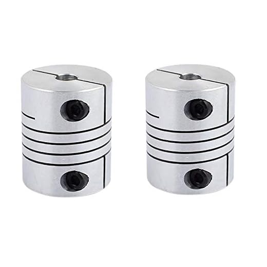 Xnrtop 6mm to 12mm Shaft Coupling 30mm Length 25mm Diameter Stepper Motor Coupler Aluminum Alloy Joint Connector for 3D Printer CNC Machine DIY Encoder 2pcs