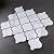 3 Inch Arabesque Pattern Glazed Porcelain Mosaic Wall Floor Tile with Carrara White Grey Marble Look for Flooring, Kitchen Backsplash, Bathroom Shower (5 Sheets)