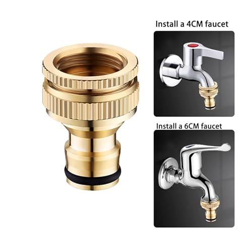 Image of 2Pcs Tap Connector, 1 /2 & 3 /4 Inch Pipe Connector for Tap, Garden Hose Quick Connectors, Faucet Washing G-u-n Barrel Accessories, Suitable for Garden, Bathroom, Kitchen, Outdoor (2-in-1)