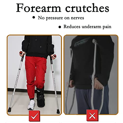 Muletas de antebrazo, aleación de aluminio ligera ajustable para una fácil movilidad, apoyo ideal para la recuperación de lesiones en las piernas