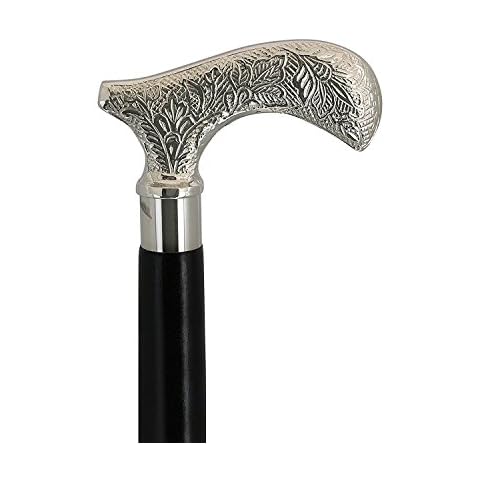 The StoreKing Handmade Wooden 37” Decorative Walking Stick Cane for Men and Women with Metal Brass Handle (Brass Handle) Cover