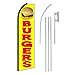 NEOPlex - "Burgers" Complete Flag Kit - Includes 12' Swooper Feather Business Flag With 15-foot Anodized Aluminum Flagpole AND Ground Spike