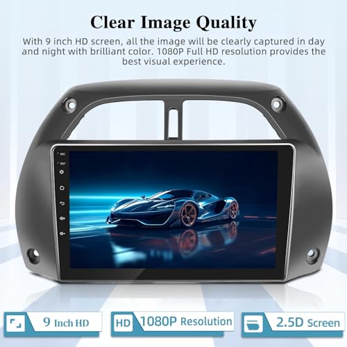 Radio para coche Android de 8 núcleos para RAV4 2001-2006 con cámara de visión trasera 6