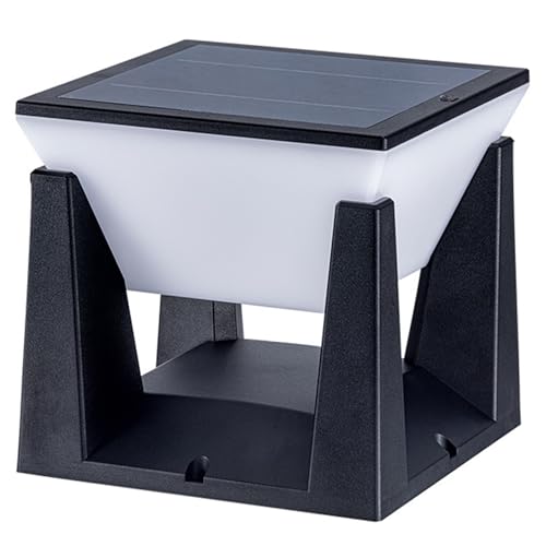 Luces de poste solares 6x6 impermeables para exterior con luz de cubierta de 3 colores