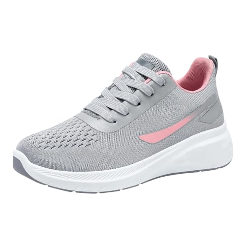 Lätta dammodeskor - lätta sneakers dam skor fotavlastande sko andningsbar sko ortopedisk bekväm sneaker låga sneakers sneakers stöd plantar skor, En grå, 41 EU